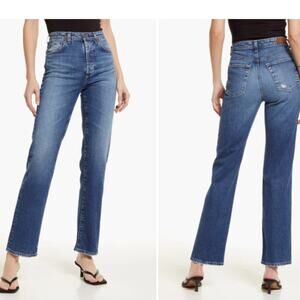 AG Jeans Alexxis Straight Japanese Denim High Rise Vintage Fit Medium Wash 28